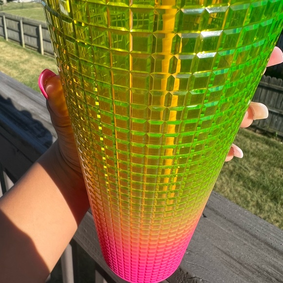 Starbucks Lemon Prism Spray Pink Gradient Ombre Summer 2022 Venti Tumbler 24 oz. - Picture 4 of 6